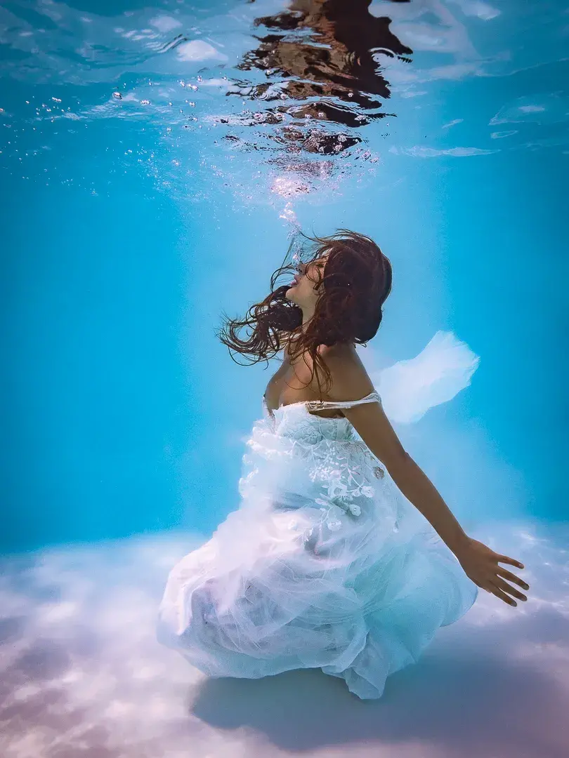 Séance photo sous l'eau et portrait underwater près de Bordeaux