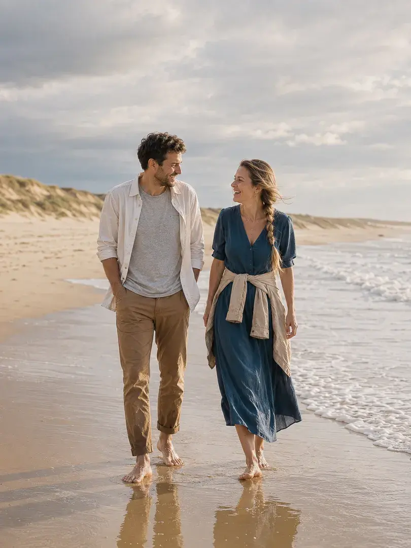 Séance photo couple plage Gironde